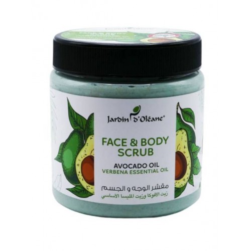 Jardin d'Olean, face and body scrub with avocado oil and melissa essential oil